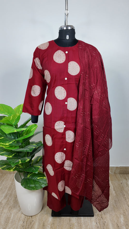 Maroon A-Line Umbrella 3 Piece Set