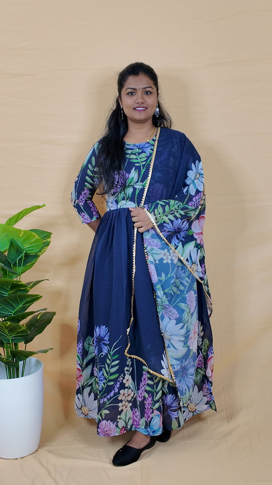 BLUE ANARKALI SET