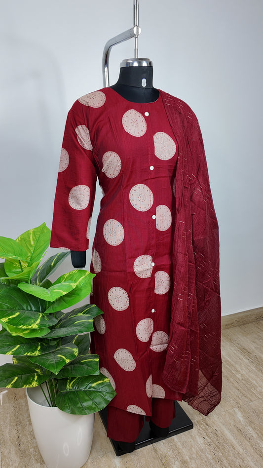 Maroon A-Line Umbrella 3 Piece Set